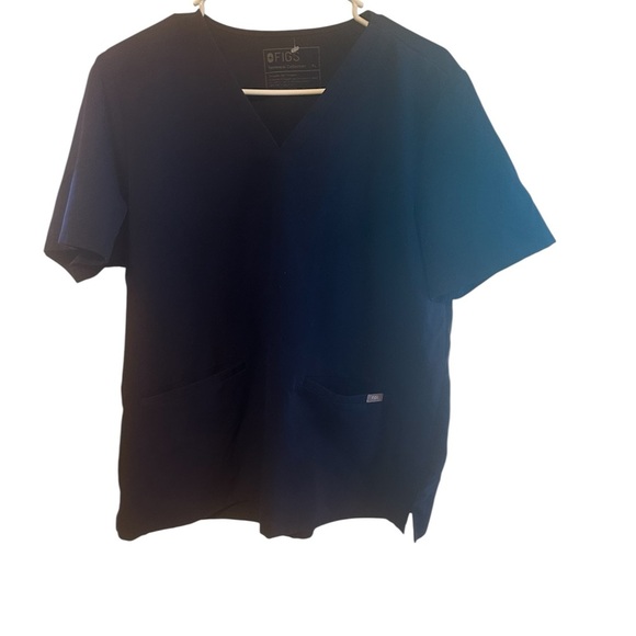 Figs Deep Blue Medical Scrub Top - Picture 3 of 7